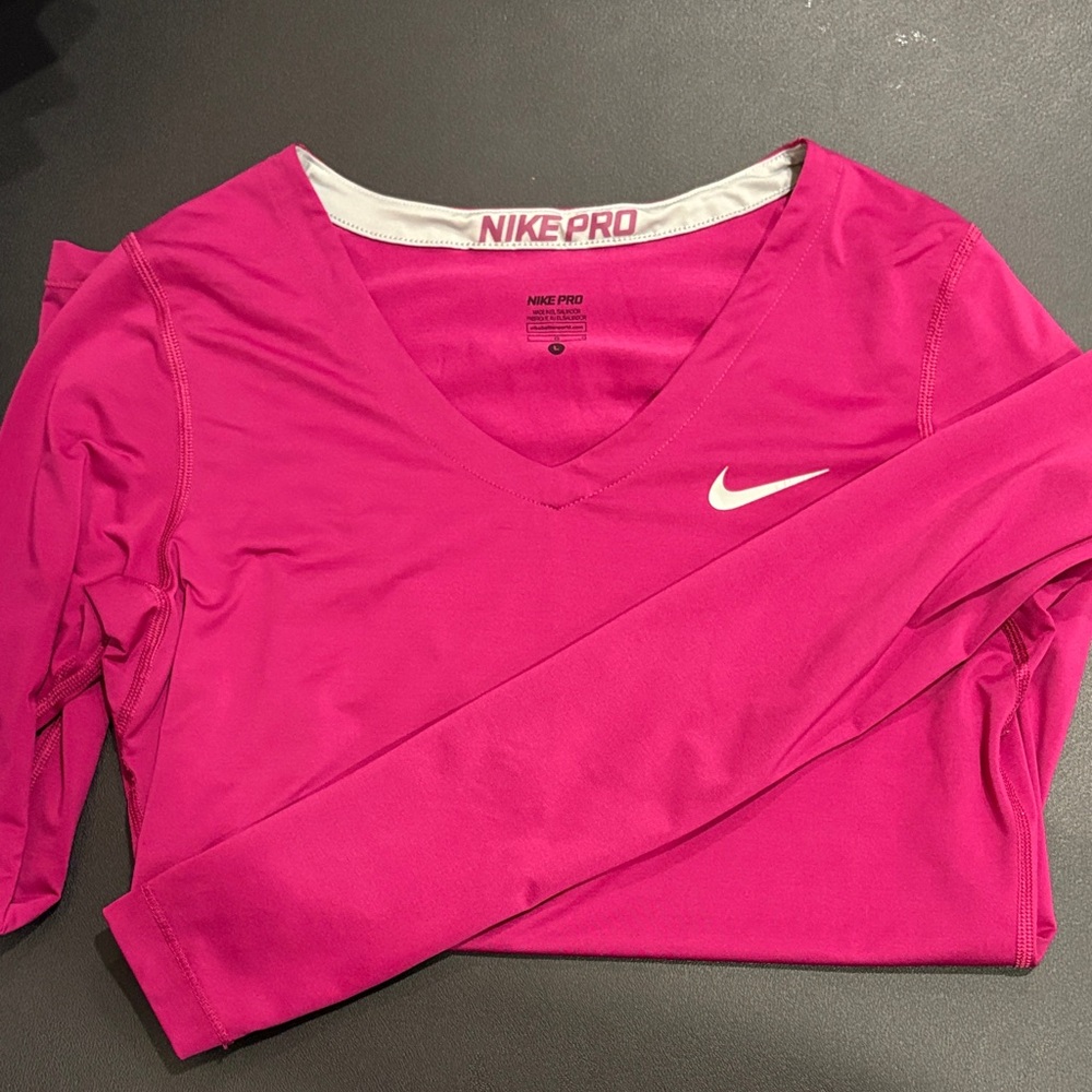 Nike Women's Vivid Pink Long Sleeve Tee